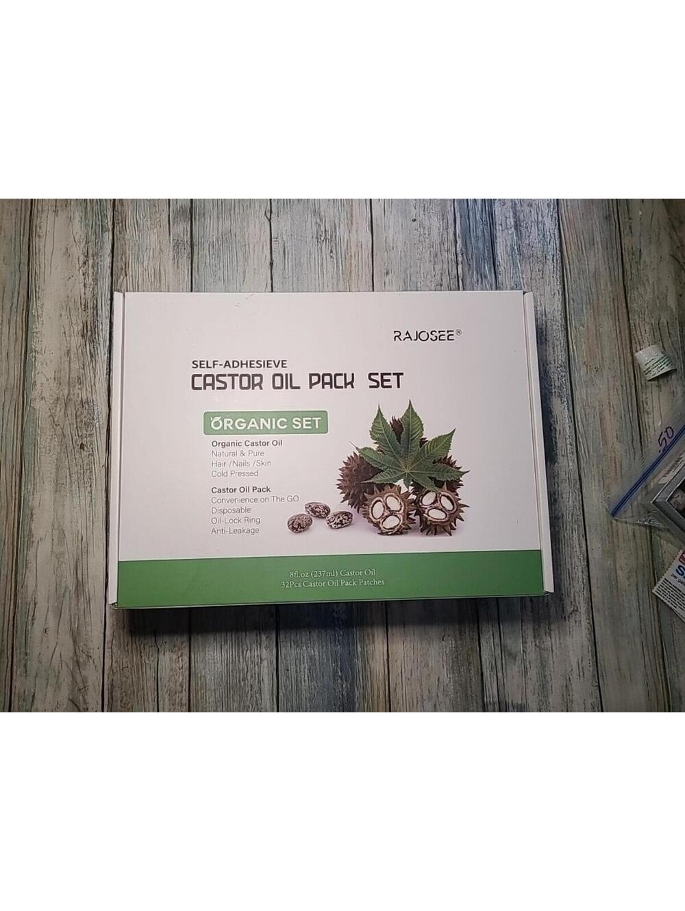 Castor Oil Pack - 32 Piece Complete Kit. Includes 8oz CASTOR OIL- NEW